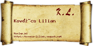 Kovács Lilian névjegykártya